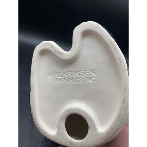 Henriksen Imports Inc Ceramic black and white kitten CANDLE HOLDER - Picture 4 of 5